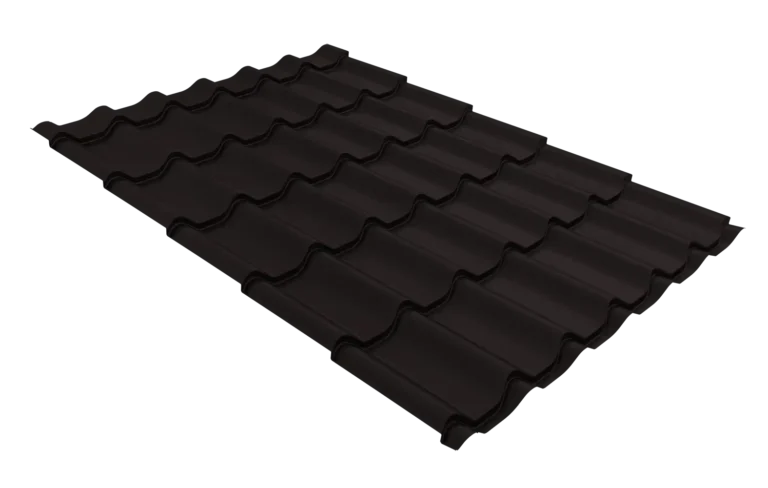 Металлочерепица Классик Satin Matt TX 0,5 мм RAL 9005 (Глубокий чёрный) Металл Профиль
