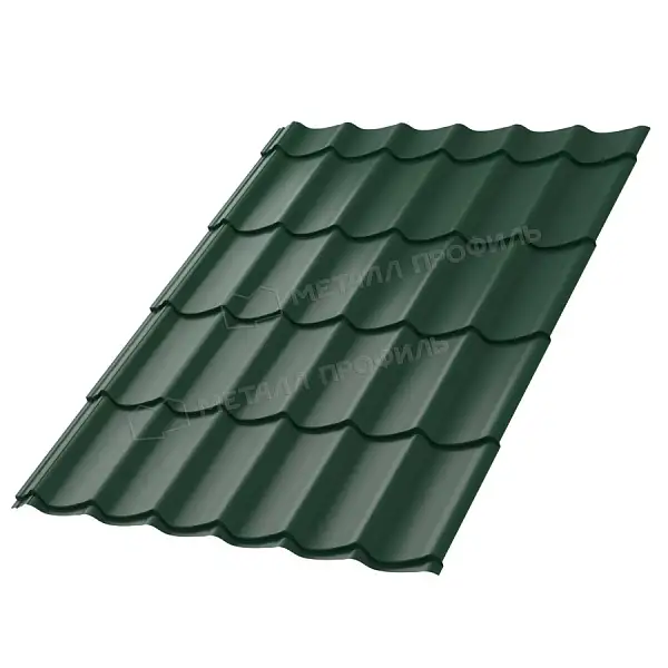 Металлочерепица Ламонтерра PURMAN 0,5 мм RAL 6005 (Зелёный мох) Металл Профиль