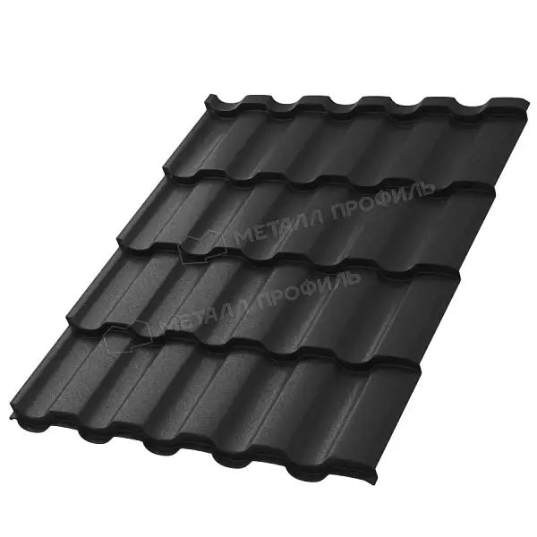 Металлочерепица Монтекристо VALORI 0,5 мм Dark Grey (Тёмно-серый) Металл Профиль