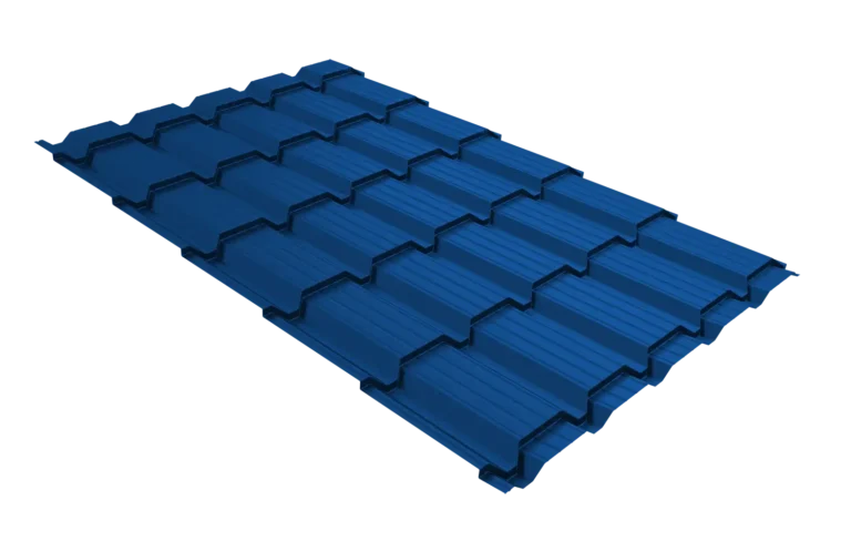 Металлочерепица Квадро Профи Drap TX 0,5 мм RAL 5005 (Сигнальный синий) Grand Line