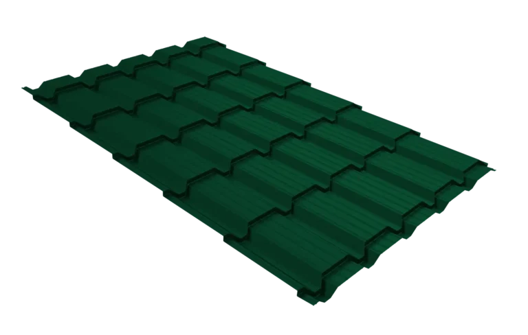 Металлочерепица Квадро Профи Satin 0,5 мм RAL 6005 (Зелёный мох) Grand Line