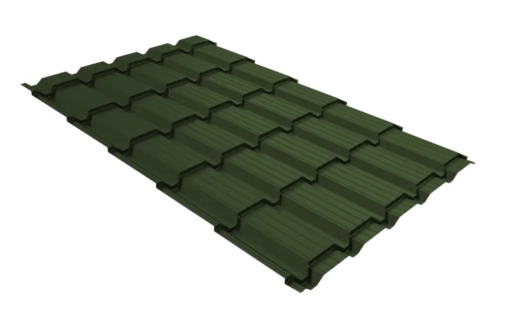 Металлочерепица Квадро Профи Satin 0,45 мм RAL 6020 (Хромовый зелёный) Grand Line