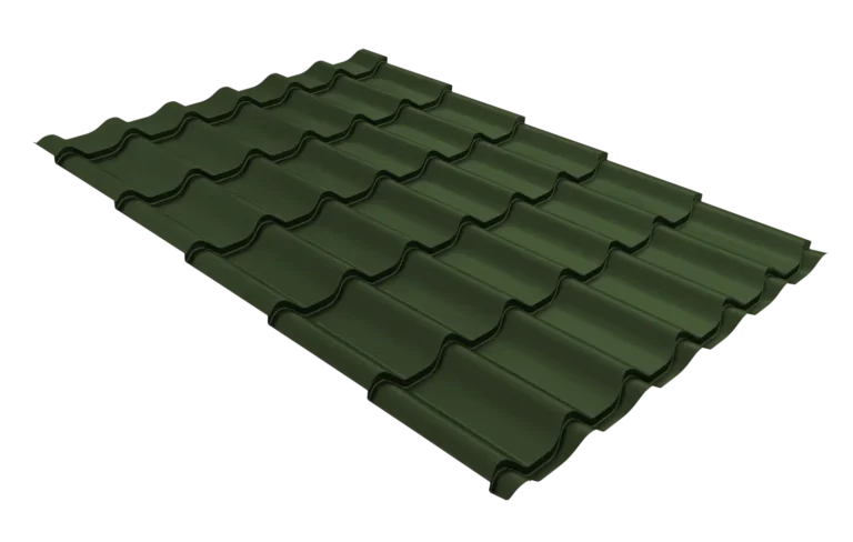 Металлочерепица Классик PurLite Matt 0,5 мм RAL 6020 (Хромовый зелёный) Металл Профиль